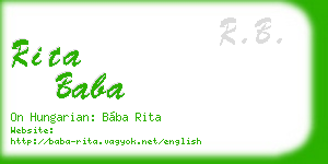 rita baba business card