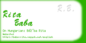 rita baba business card